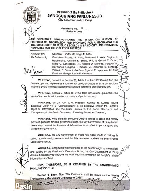 PASIG F.O.I. ORDINANCE (Final & Approved Version) .